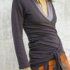 Convertible Long Sleeve Wrap Top