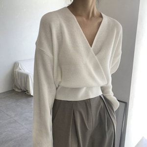 Wool Knit Wrap Mood Sweater