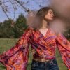 Recycled Silk Boho Wrap Blouse