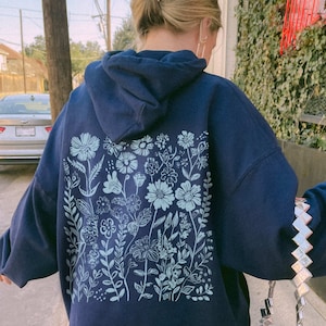 Blue Wildflower Hoodie