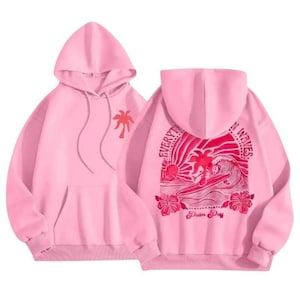 Waves Pink Palm Hoodie